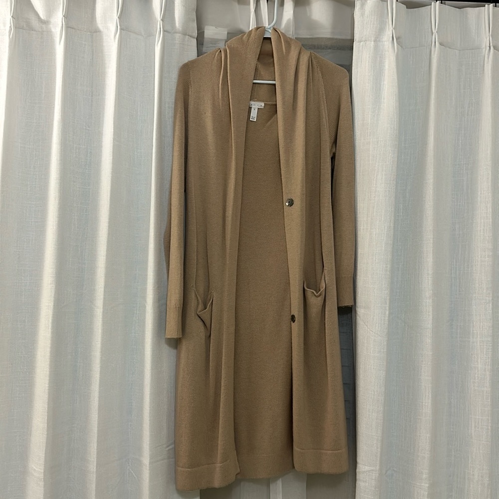 Leith long trench style cardigan